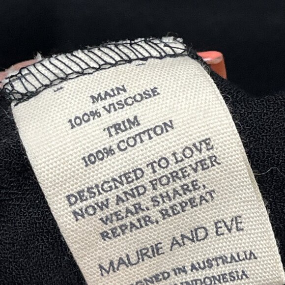 Maurie And Eve Dress US 2 Black Grounded Earth Mini Open Back Crochet Trim Beach - Picture 9 of 12